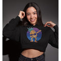 Cartoon Pineapple Dabbing Crop Hoodie — Black
