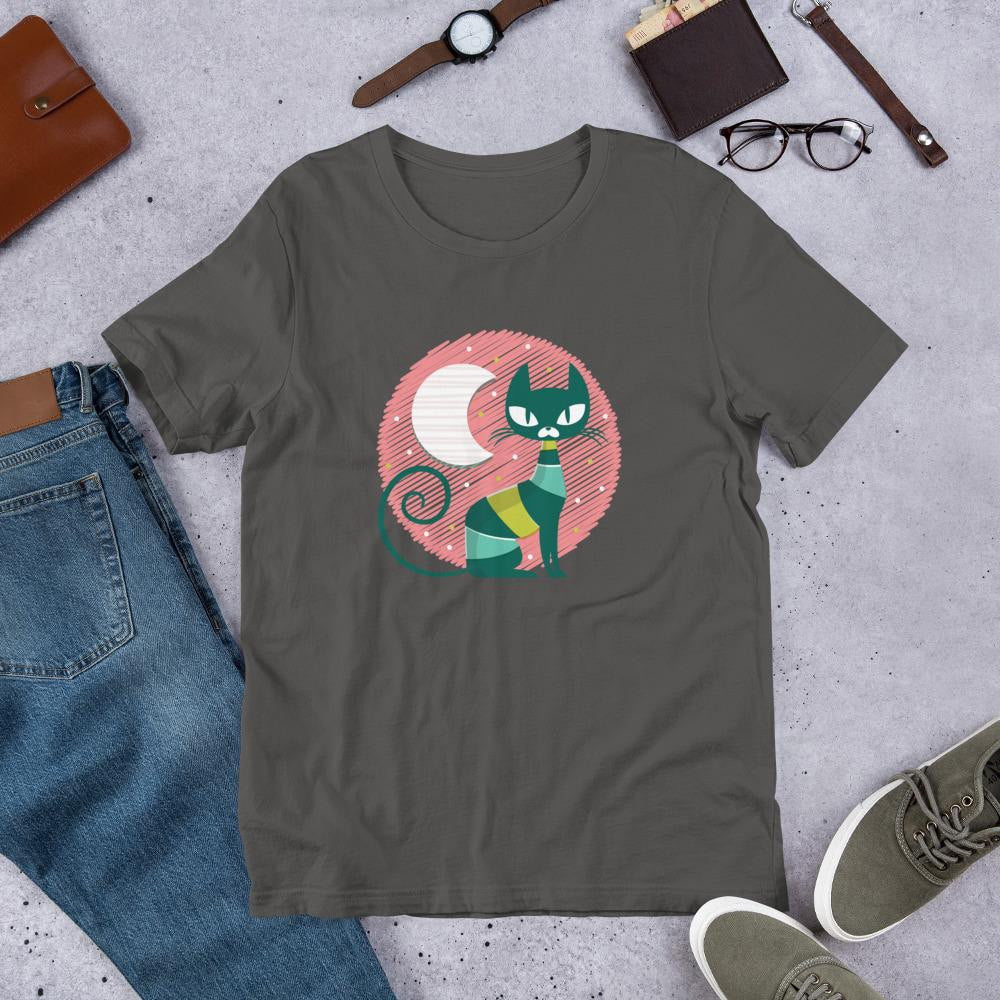 Cat Kid Half Sleeve T-Shirt — Charcoal