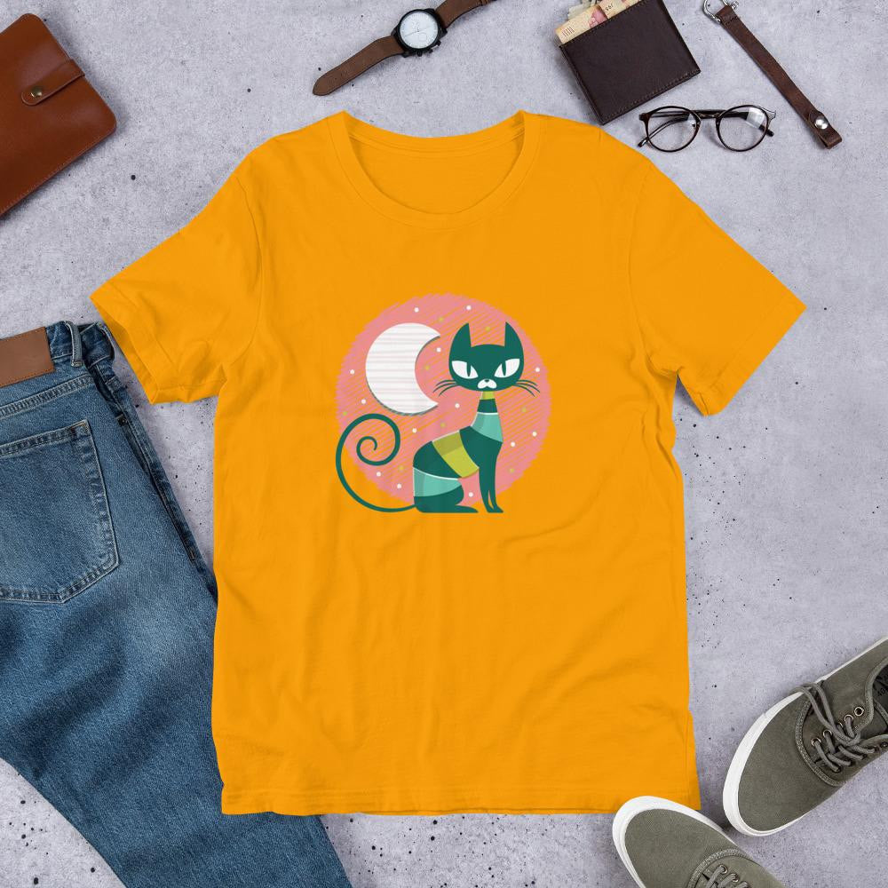 Cat Kid Half Sleeve T-Shirt — Gold