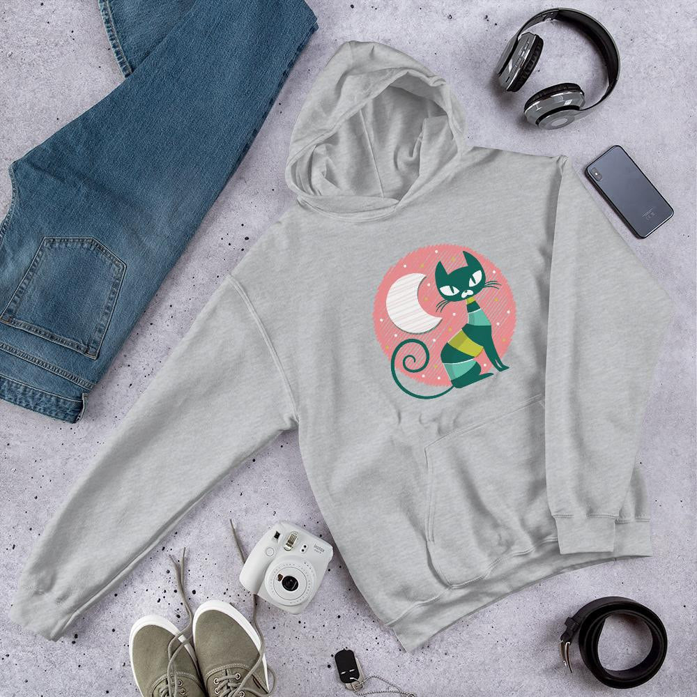 Cat Kid Unisex Hooded Sweatshirt — Grey