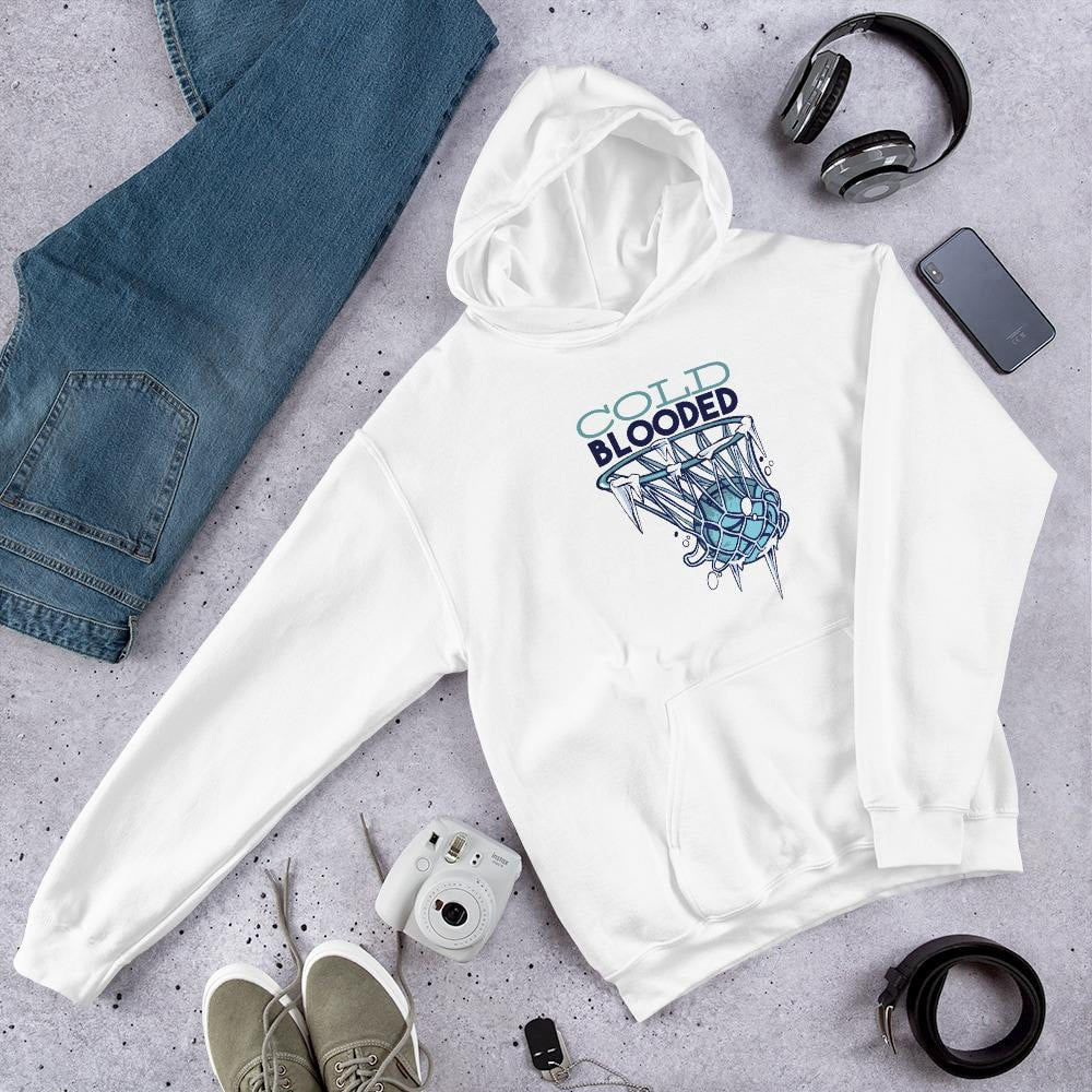 Cold Blooded Unisex hooded Sweatshirt — White