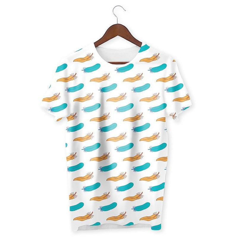 Colorful Feathers Pattern T-Shirt