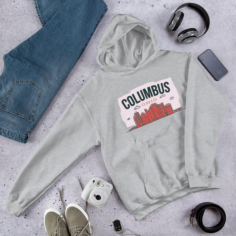 Columbus Ohio Unisex Hooded Sweatshirt — Grey