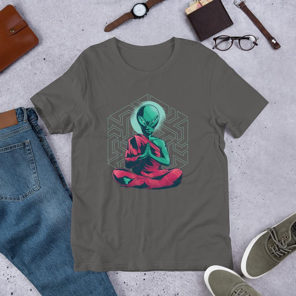 Alien Monk Unisex Half Sleeve T-Shirt — Charcoal