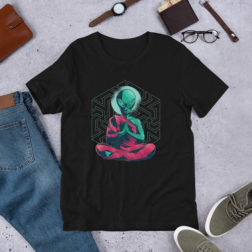 Alien Monk Unisex Half Sleeve T-Shirt — Black