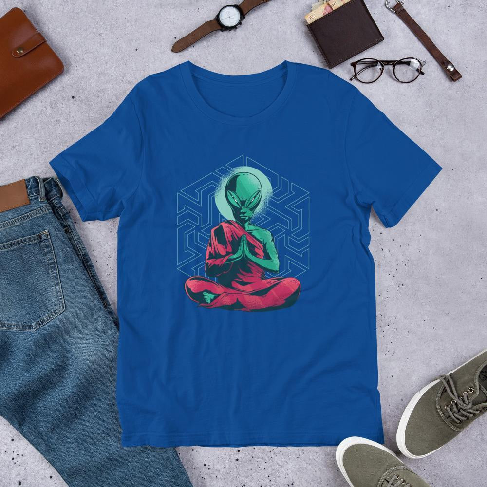 Alien Monk Unisex Half Sleeve T-Shirt — Blue