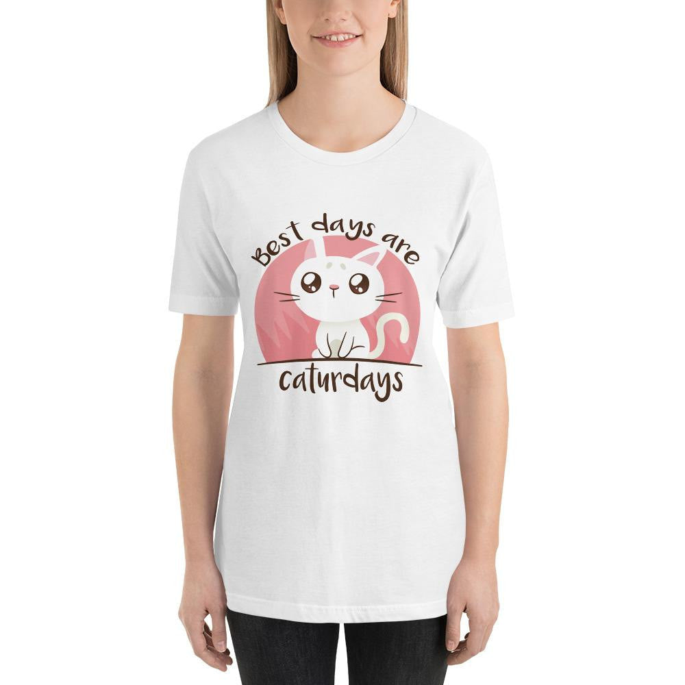 Caturdays Half Sleeve T-Shirt — White