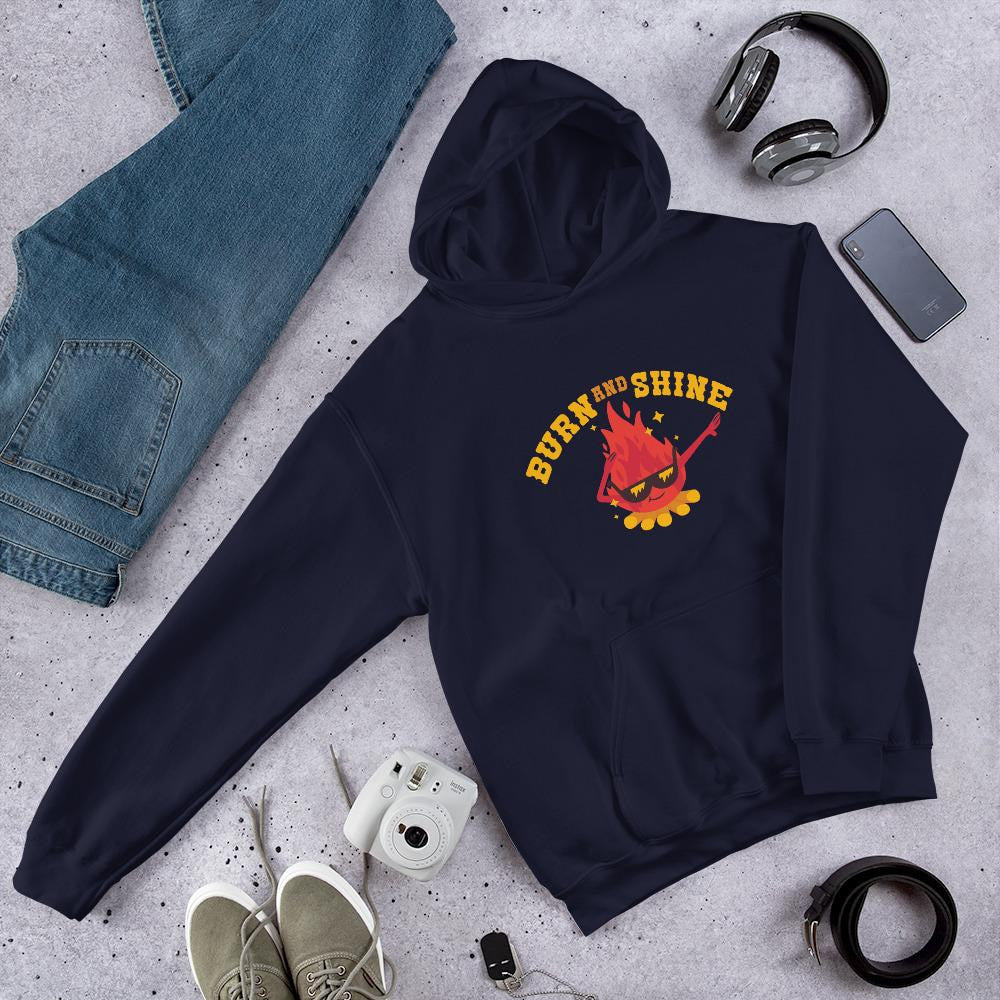 Cute Fire Unisex Hooded Sweatshirt — Navy