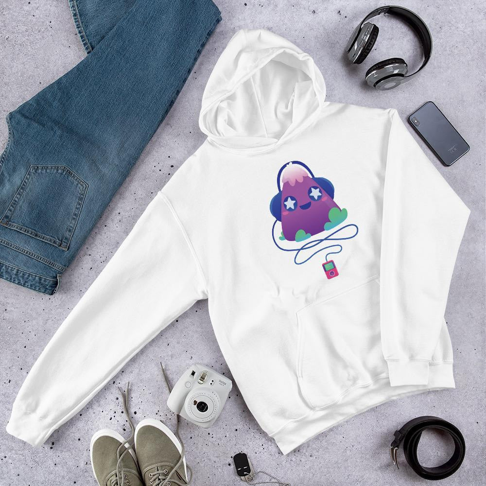 Cute Music Unisex Hooded Sweatshirt — White