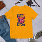 Cute But Psycho Half Sleeve T-Shirt — Gold