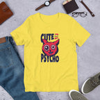 Cute But Psycho Half Sleeve T-Shirt — Yellow
