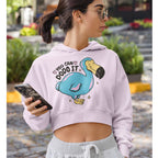 Cute Dodo Bird Crop Hoodie — Light Pink