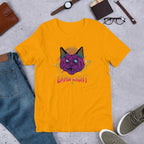 Neon Cat Half Sleeve T-Shirt — Gold