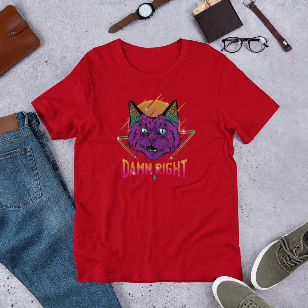 Neon Cat Half Sleeve T-Shirt