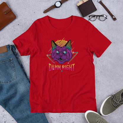Neon Cat Half Sleeve T-Shirt
