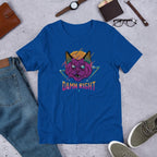 Neon Cat Half Sleeve T-Shirt — Blue