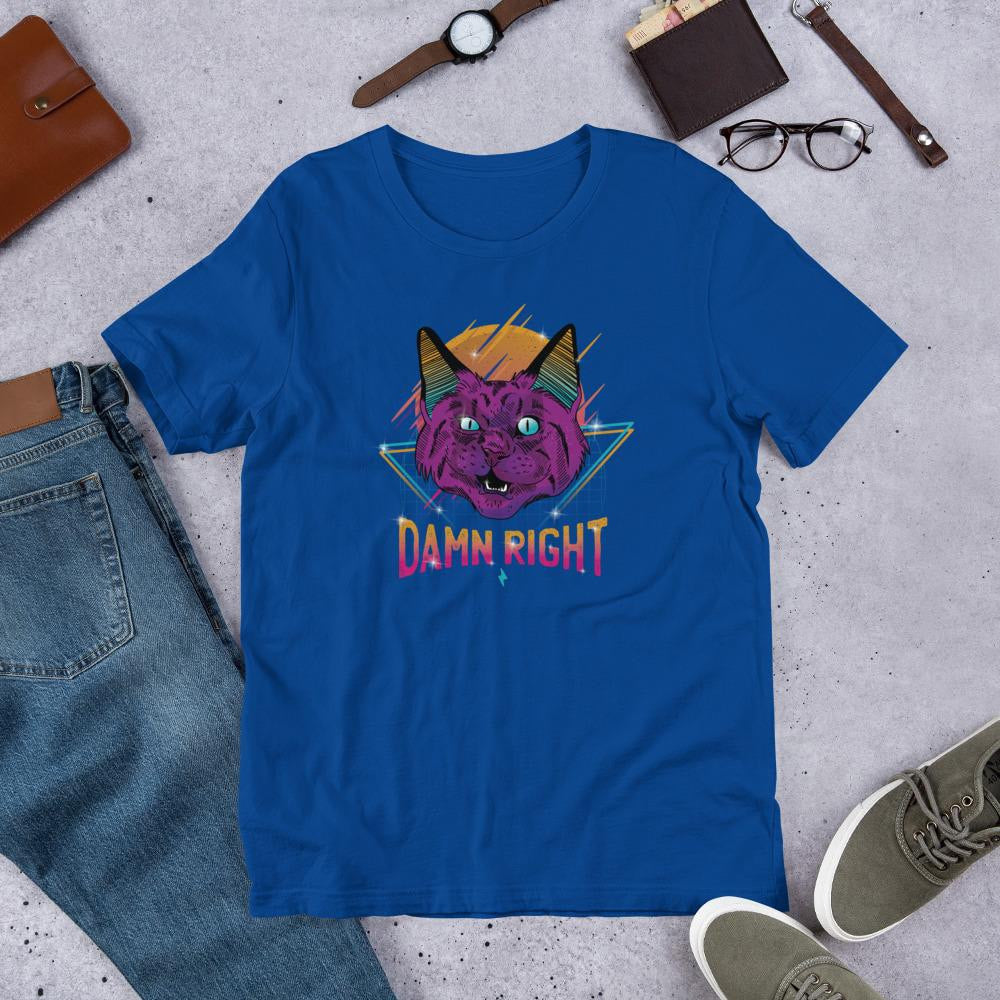Neon Cat Half Sleeve T-Shirt