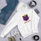 Neon Cat Unisex Hooded Sweatshirt — White