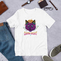 Neon Cat Half Sleeve T-Shirt — White