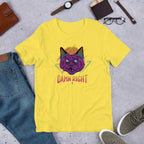 Neon Cat Half Sleeve T-Shirt — Yellow