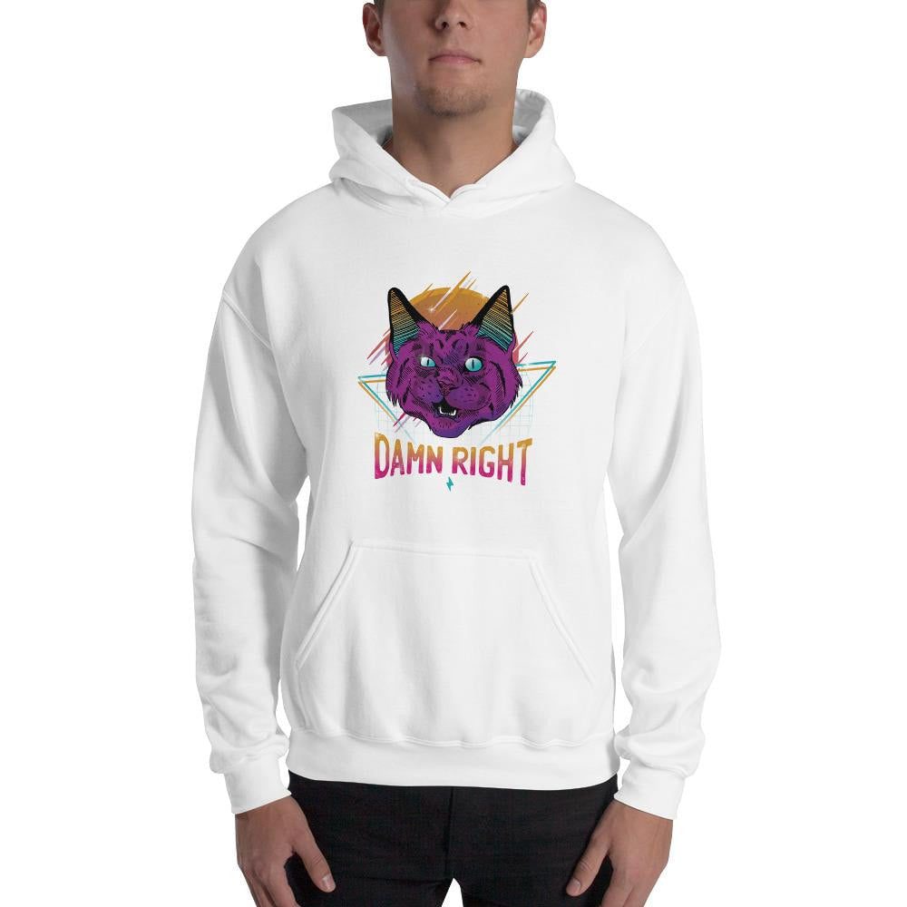 Neon Cat Unisex Hooded Sweatshirt — detail view 4