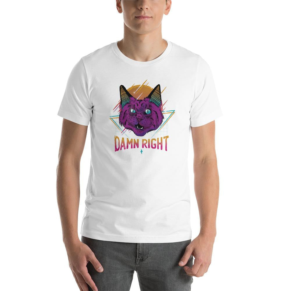 Neon Cat Half Sleeve T-Shirt