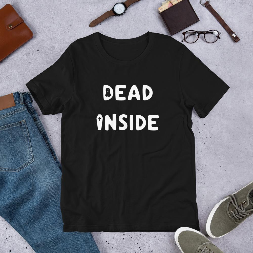 Dead Inside Half Sleeve T-Shirt — Black