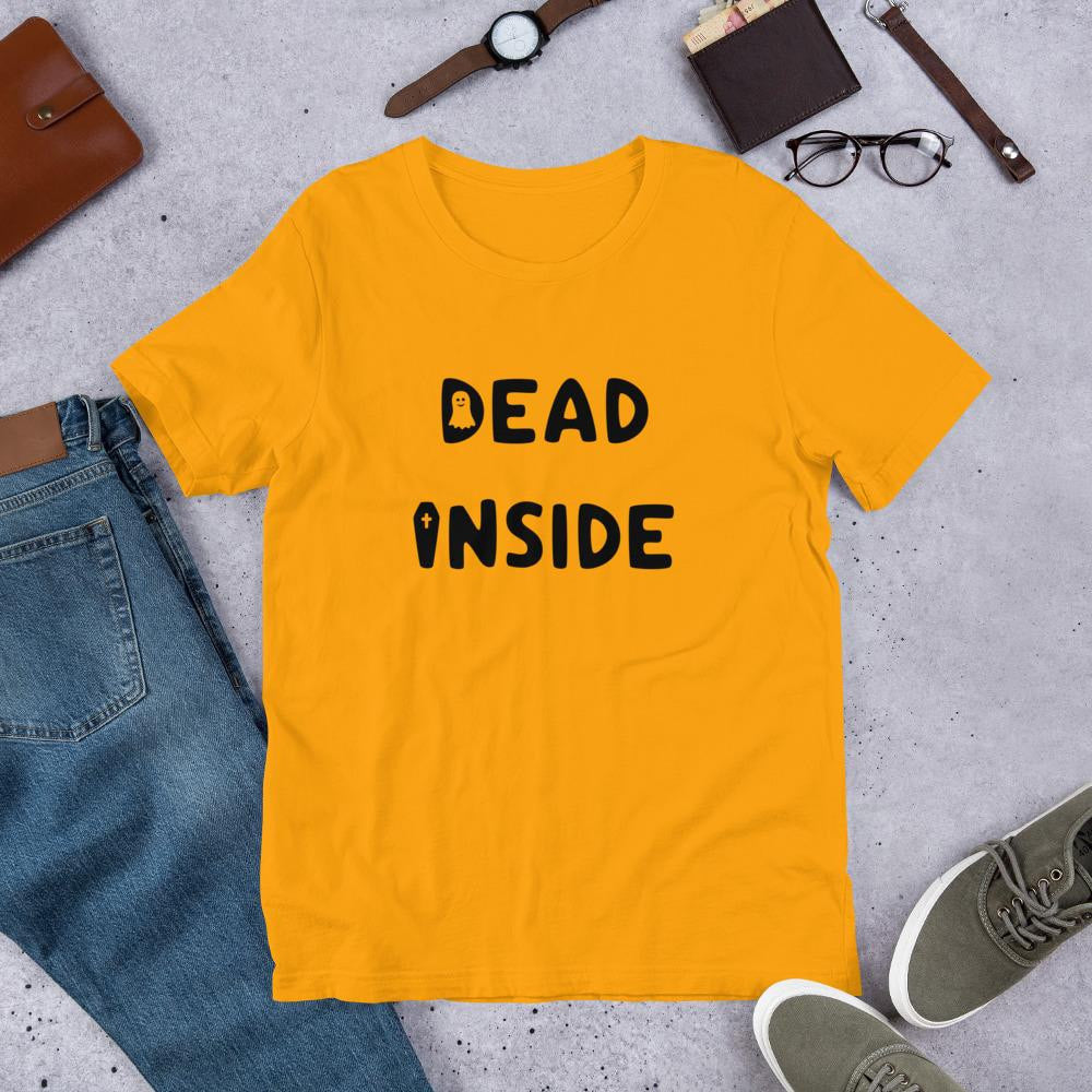 Dead Inside Half Sleeve T-Shirt — Gold