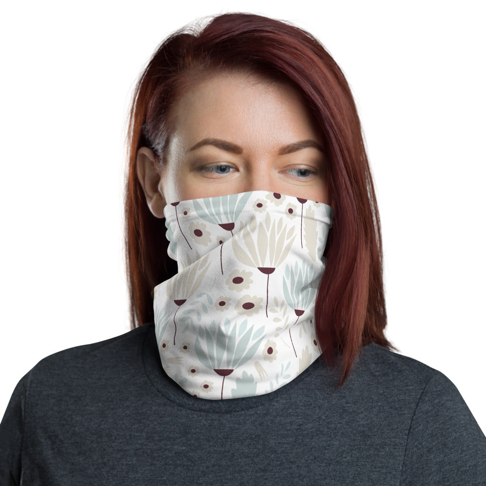 Winter Flowers Pattern Neck Gaiter