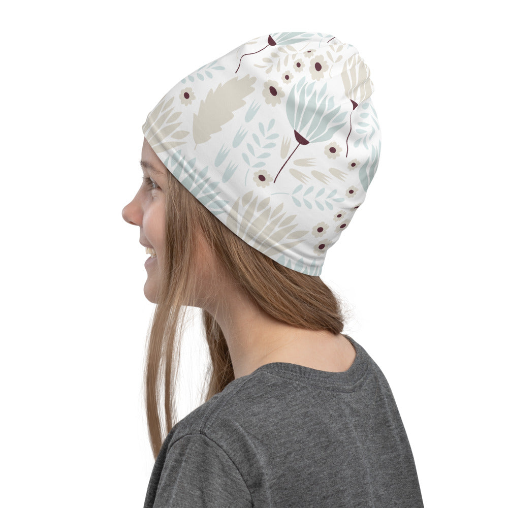Winter Flowers Pattern Neck Gaiter