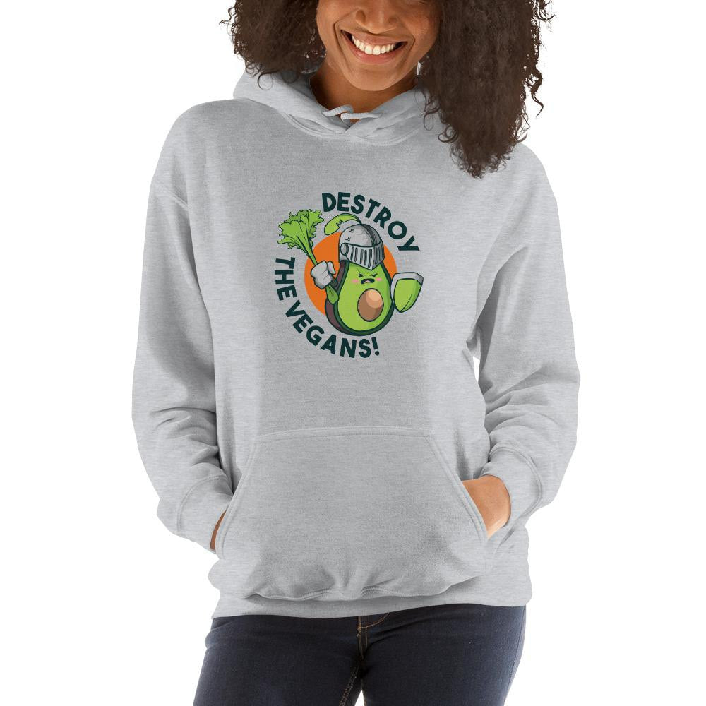 Destroy Vegans Unisex Hooded Sweatshirt — detail view 3