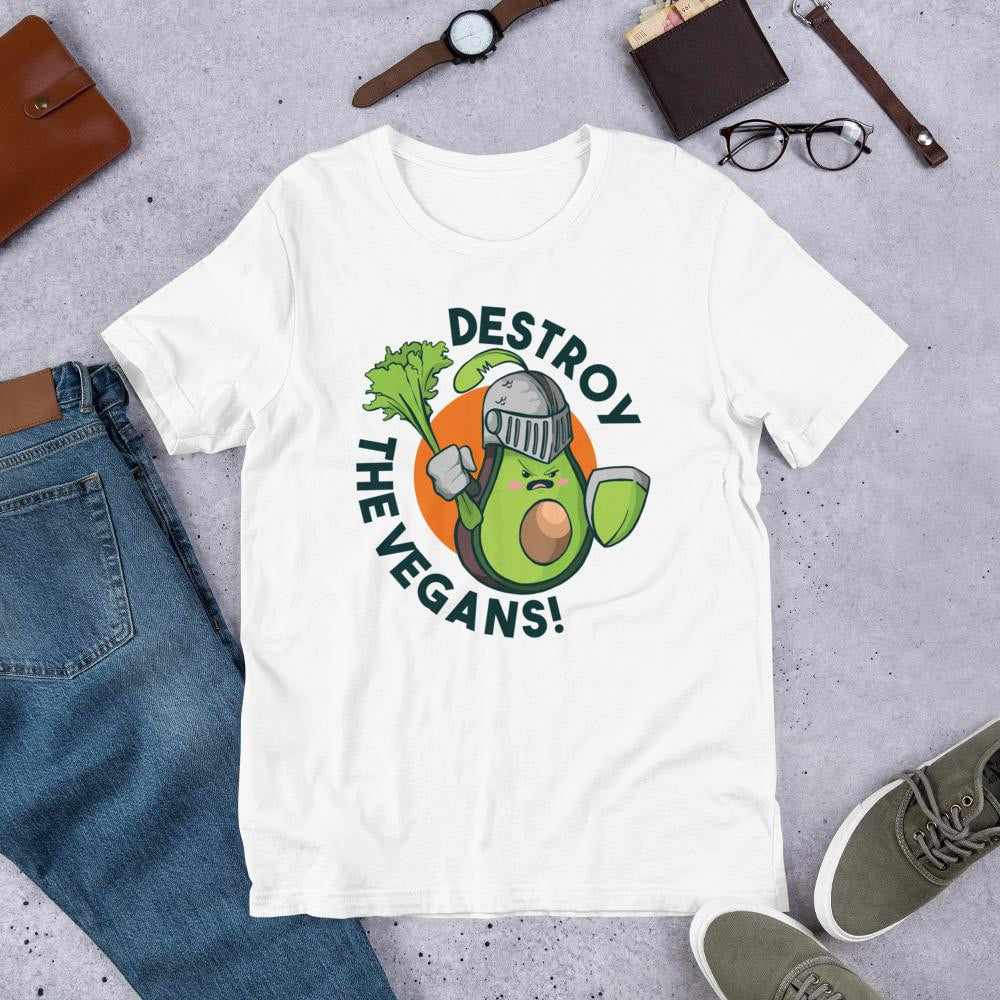 Destroy The Vegans Half Sleeve T-Shirt — front view