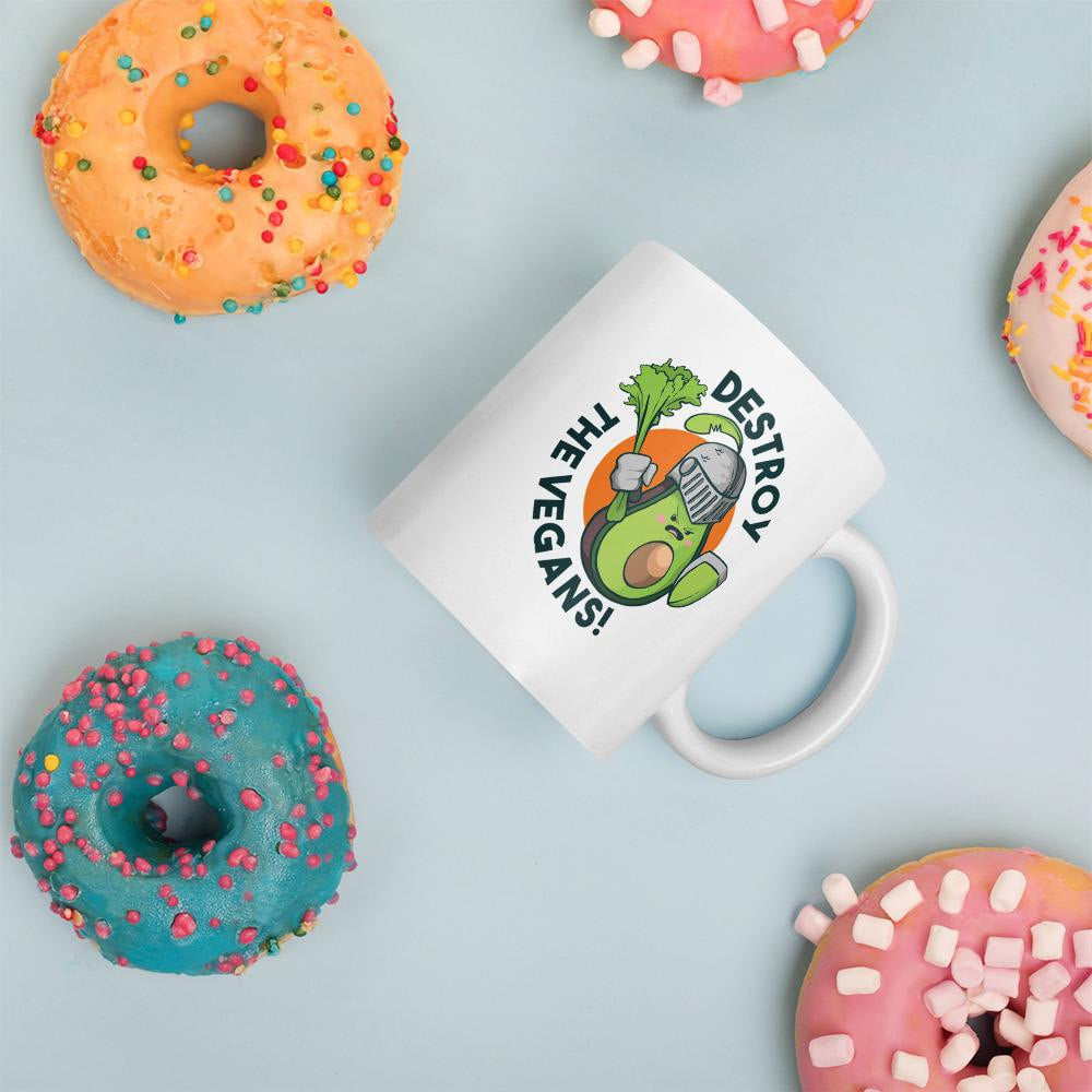 Destroy Vegans Coffee Mug — back view