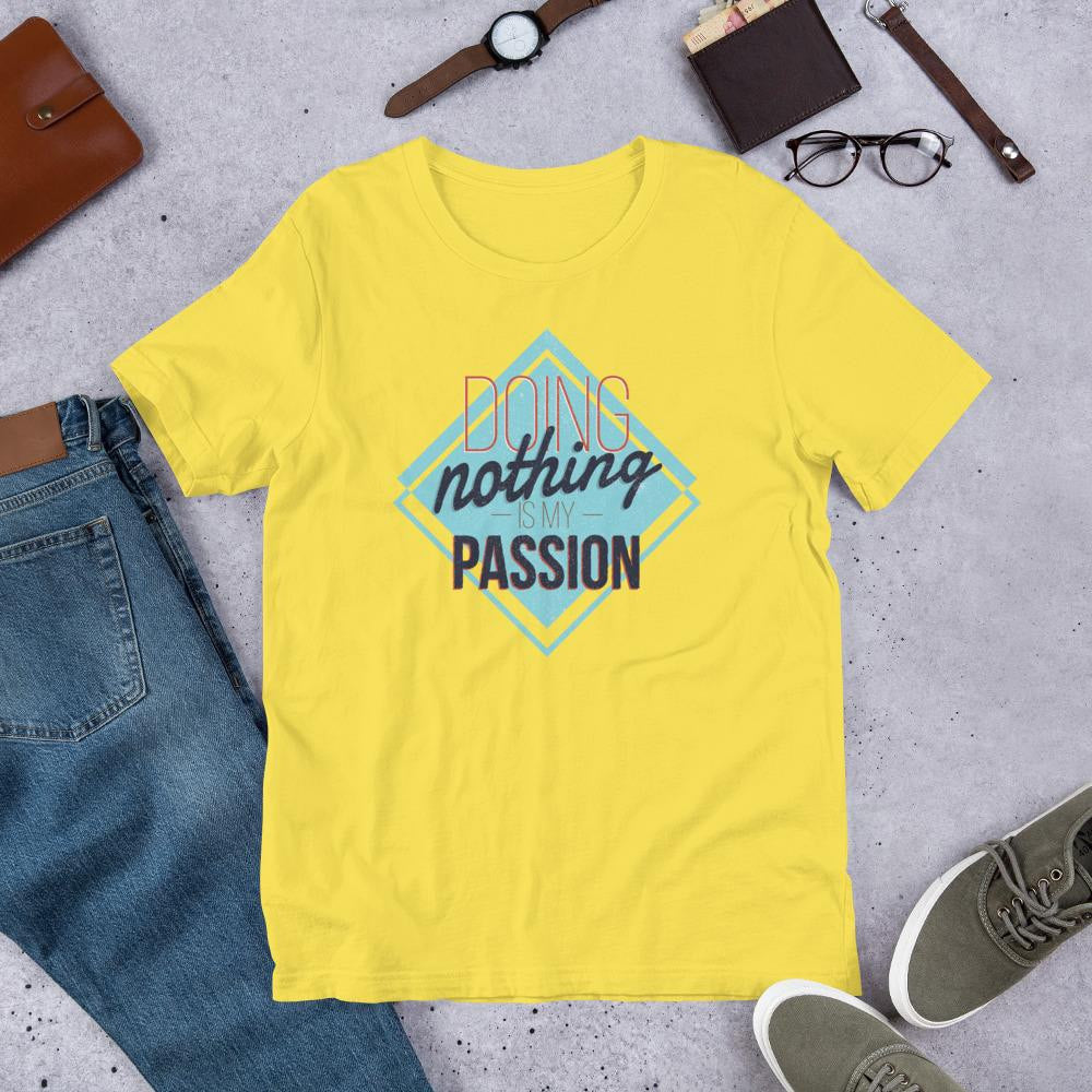 Doing Nothing Half Sleeve T-Shirt — Yellow