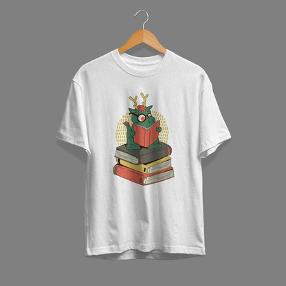 Dragon On Books Unisex Half Sleeve T-Shirt