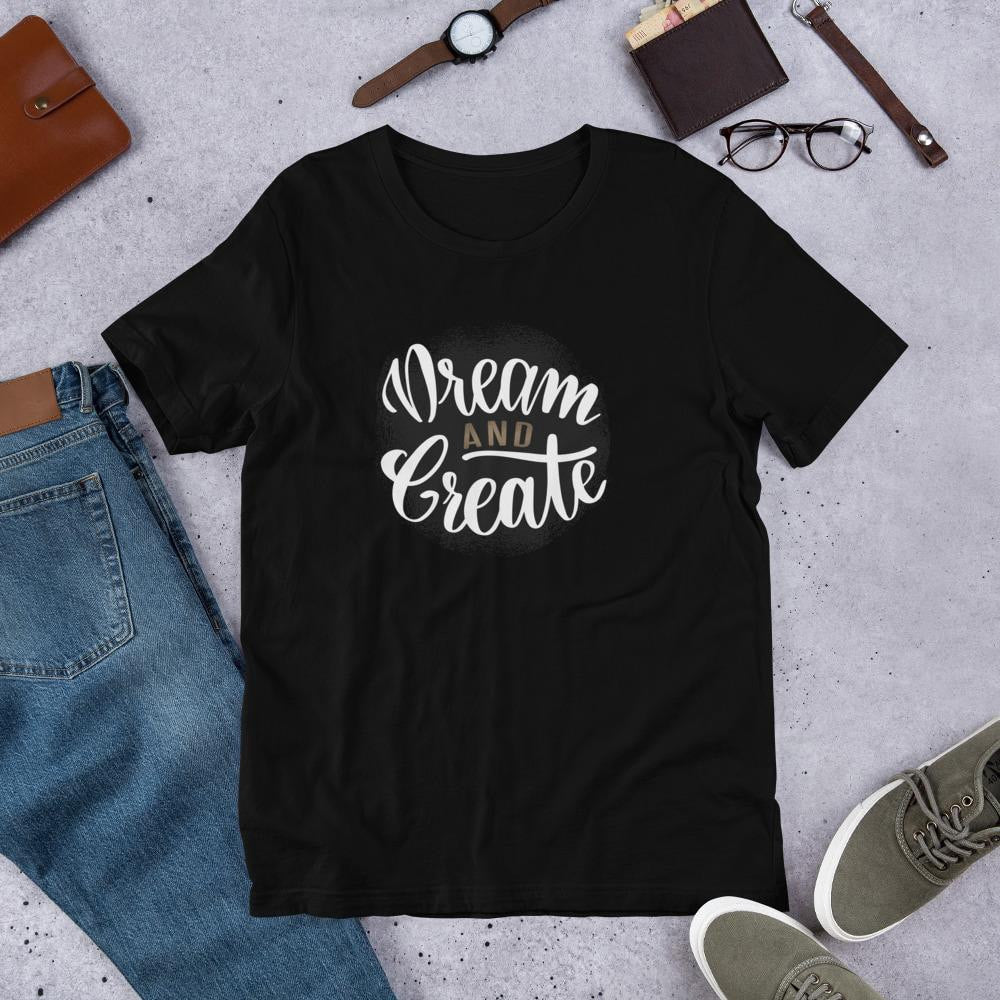 Dream & Create Half Sleeve T-Shirt — Black