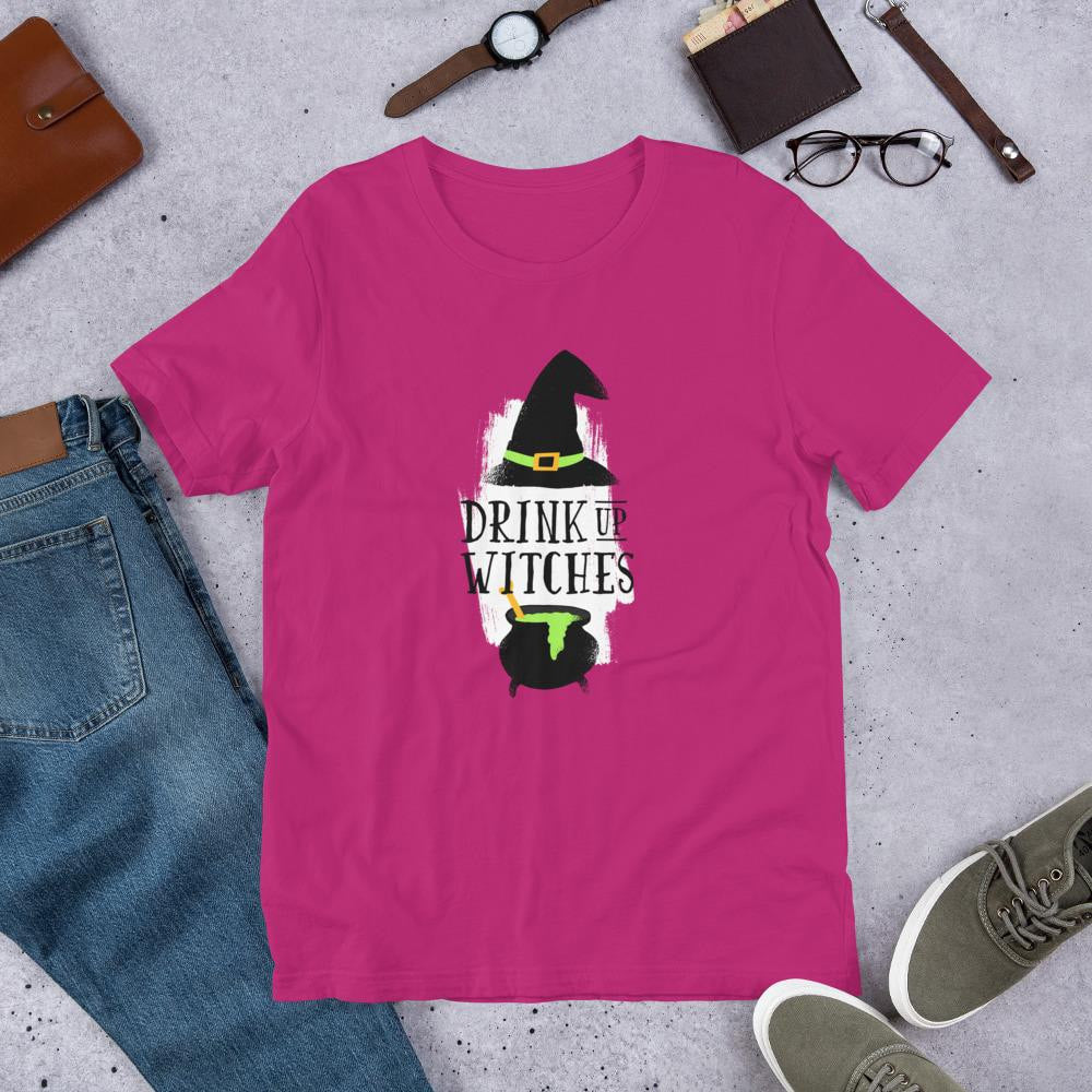 Drink Up Witches Half Sleeve T-Shirt — Pink