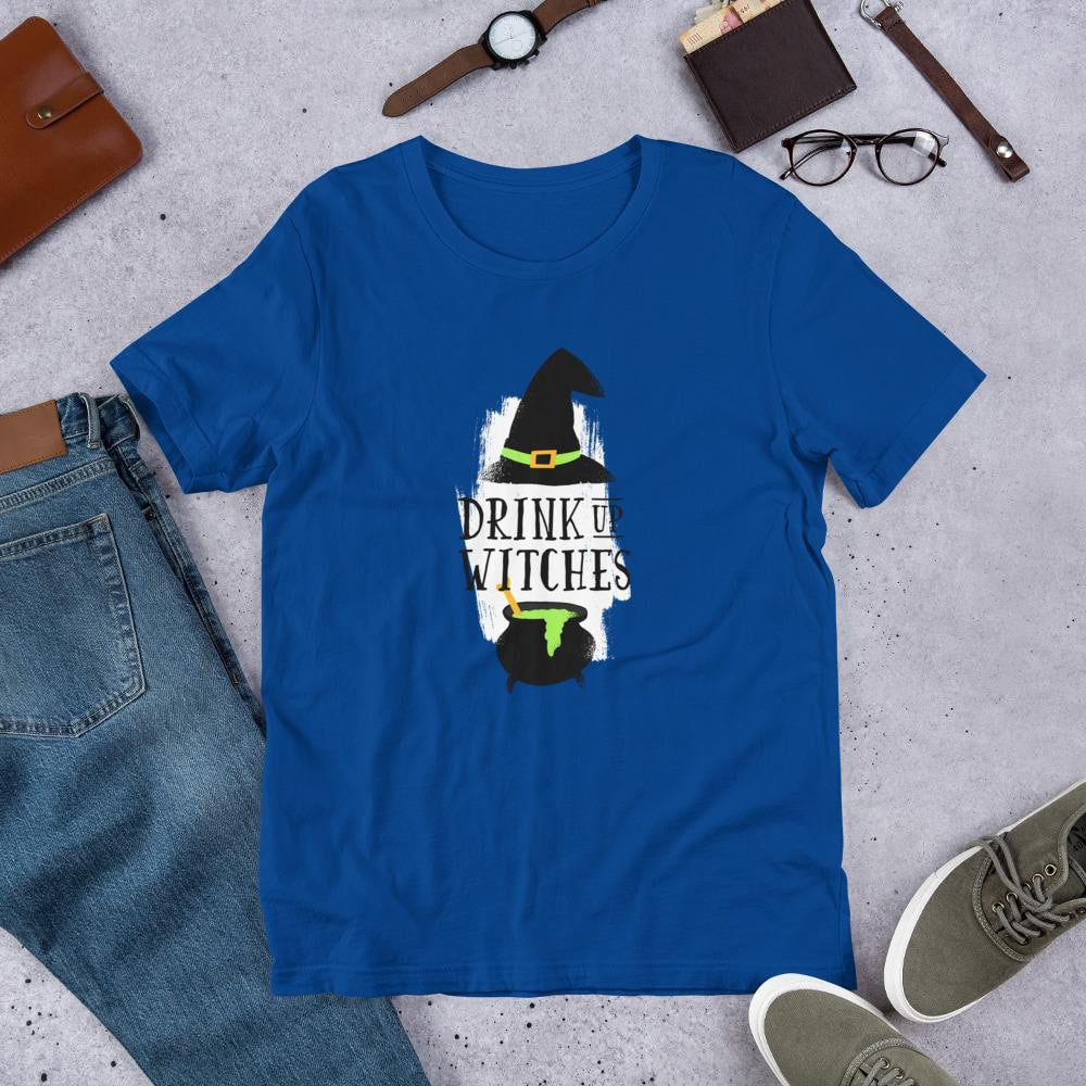 Drink Up Witches Half Sleeve T-Shirt — Blue