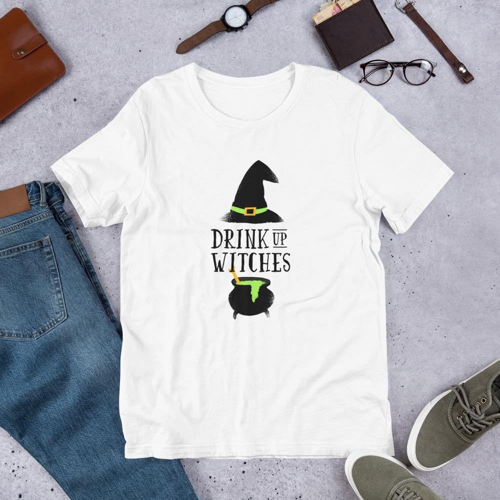 Drink Up Witches Half Sleeve T-Shirt — White