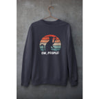 Drinking Cat Unisex Sweatshirt — Navy