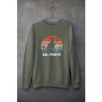 Drinking Cat Unisex Sweatshirt — Olive