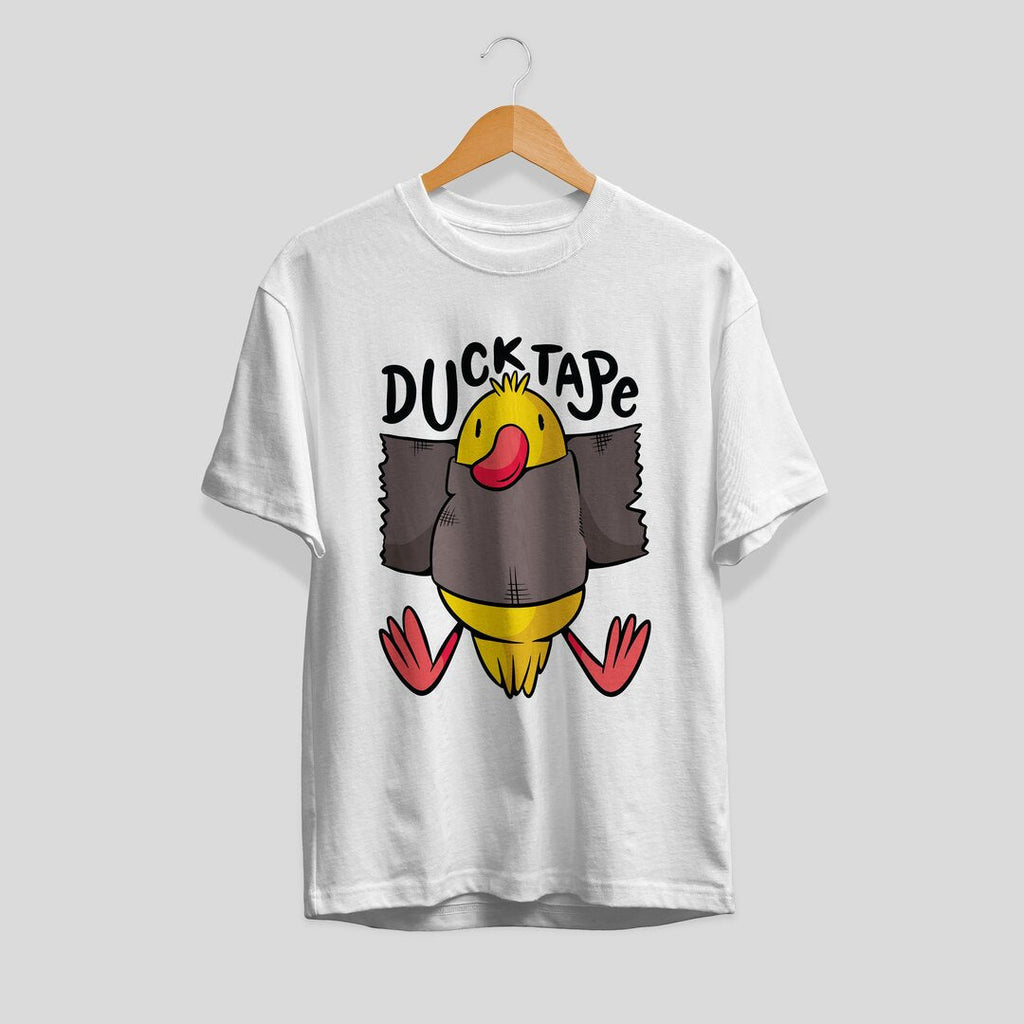 Duck Tape Unisex Half Sleeve T-Shirt — White
