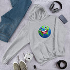 Earth Cartoon Unisex Hooded Sweatshirt — Grey