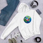Earth Cartoon Unisex Hooded Sweatshirt — White