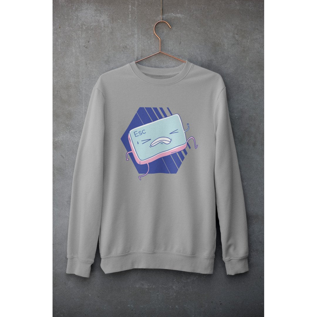 Esc Button Unisex Sweatshirt — Grey