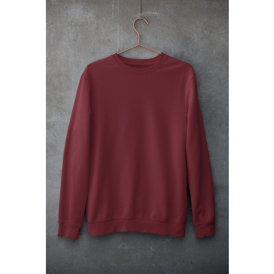 Plain Unisex Sweatshirt — Maroon