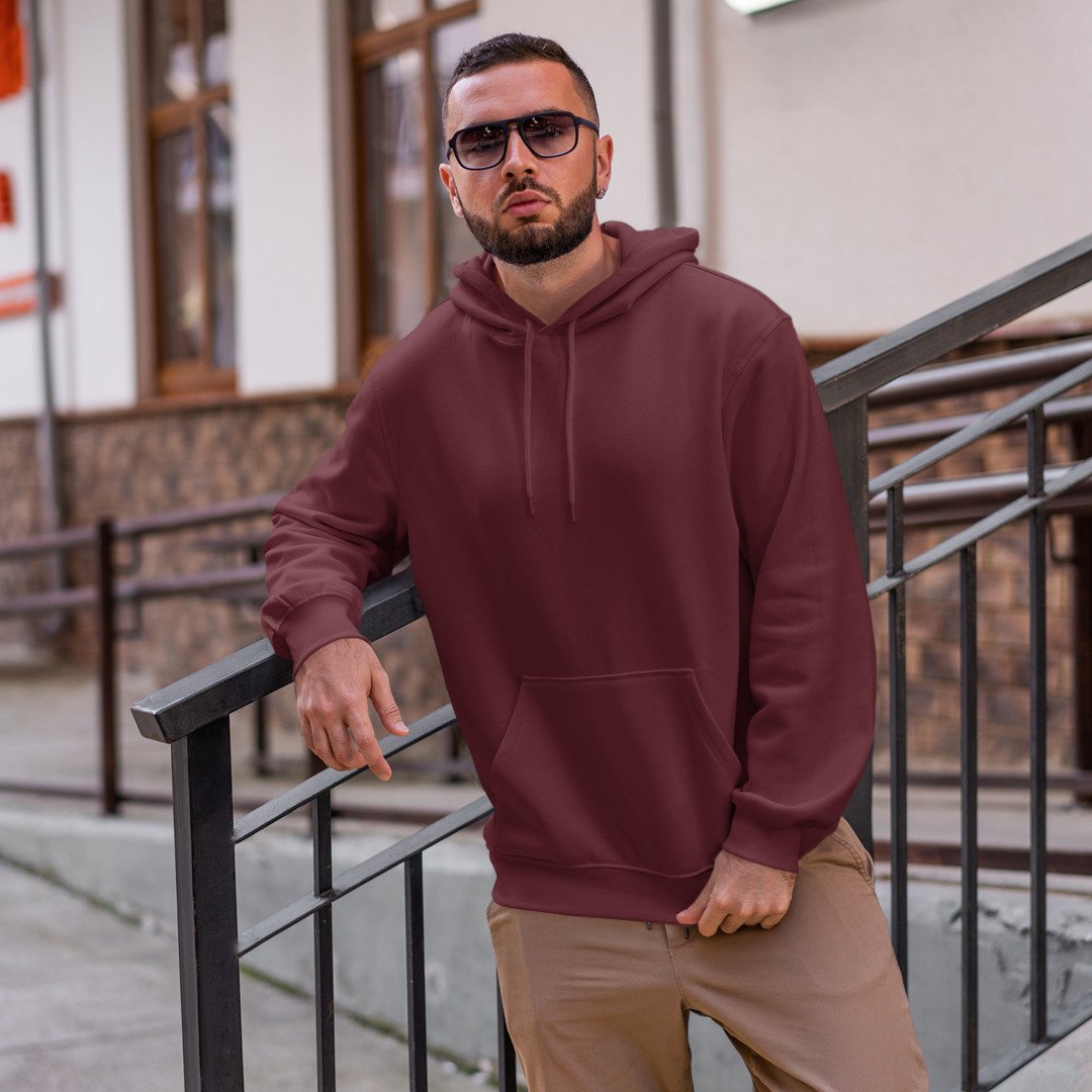 Plain Unisex Hooded Sweatshirt