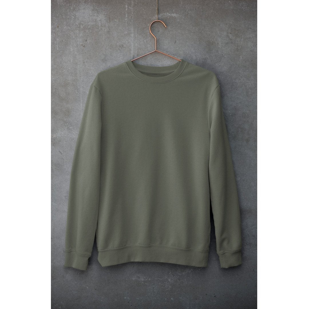 Plain Unisex Sweatshirt — Olive