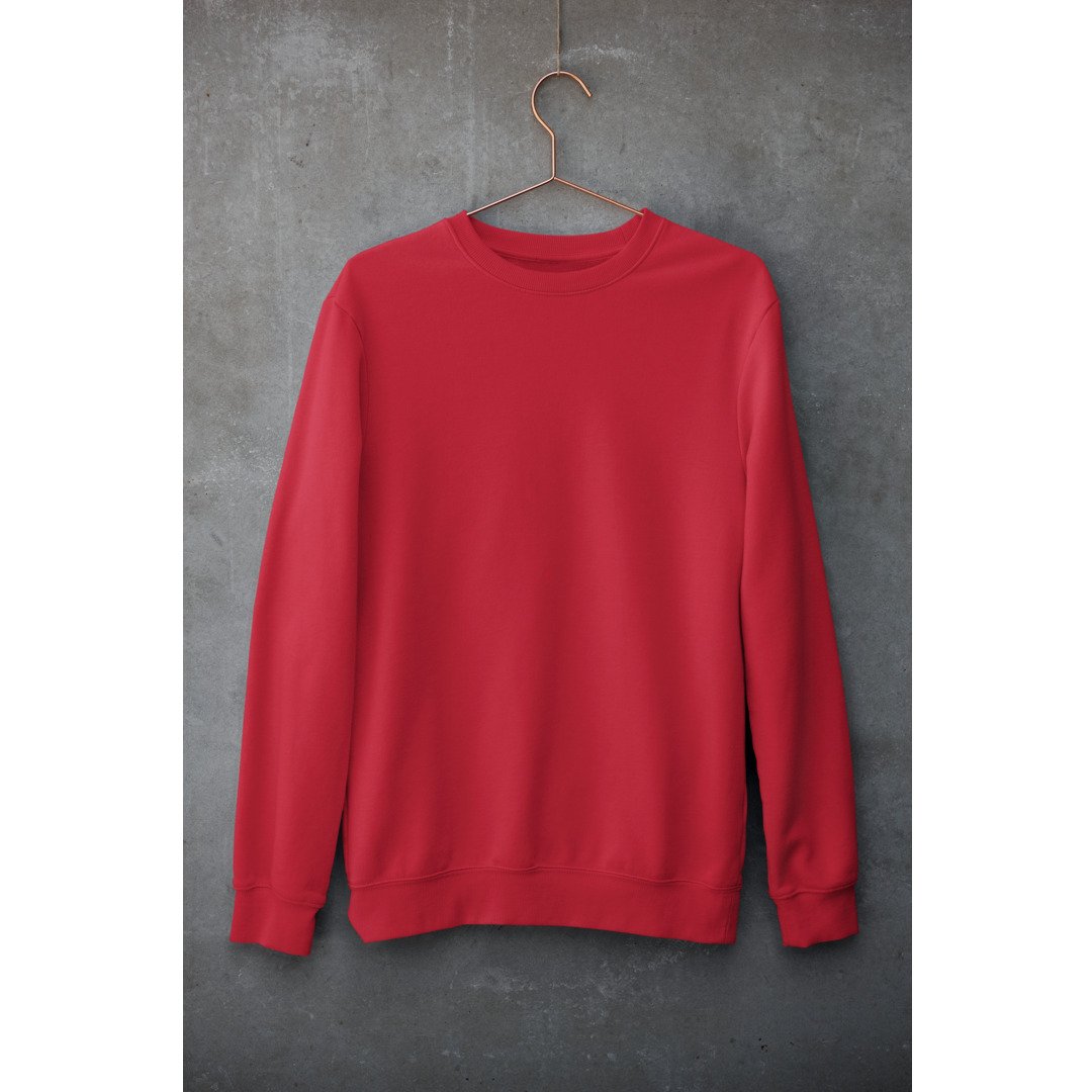 Plain Unisex Sweatshirt — Red