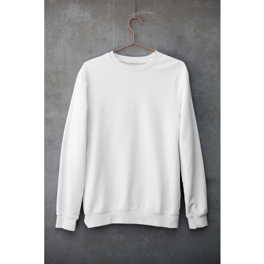 Plain Unisex Sweatshirt — White